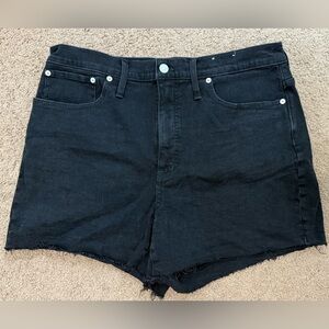 Madewell Black High-Rise Denim Cutoff Shorts